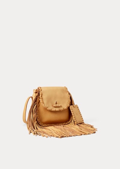 Bolsa Cruzadas Polo Ralph Lauren Mujer Marrom - Leather Ridgeway - QDTLK9045